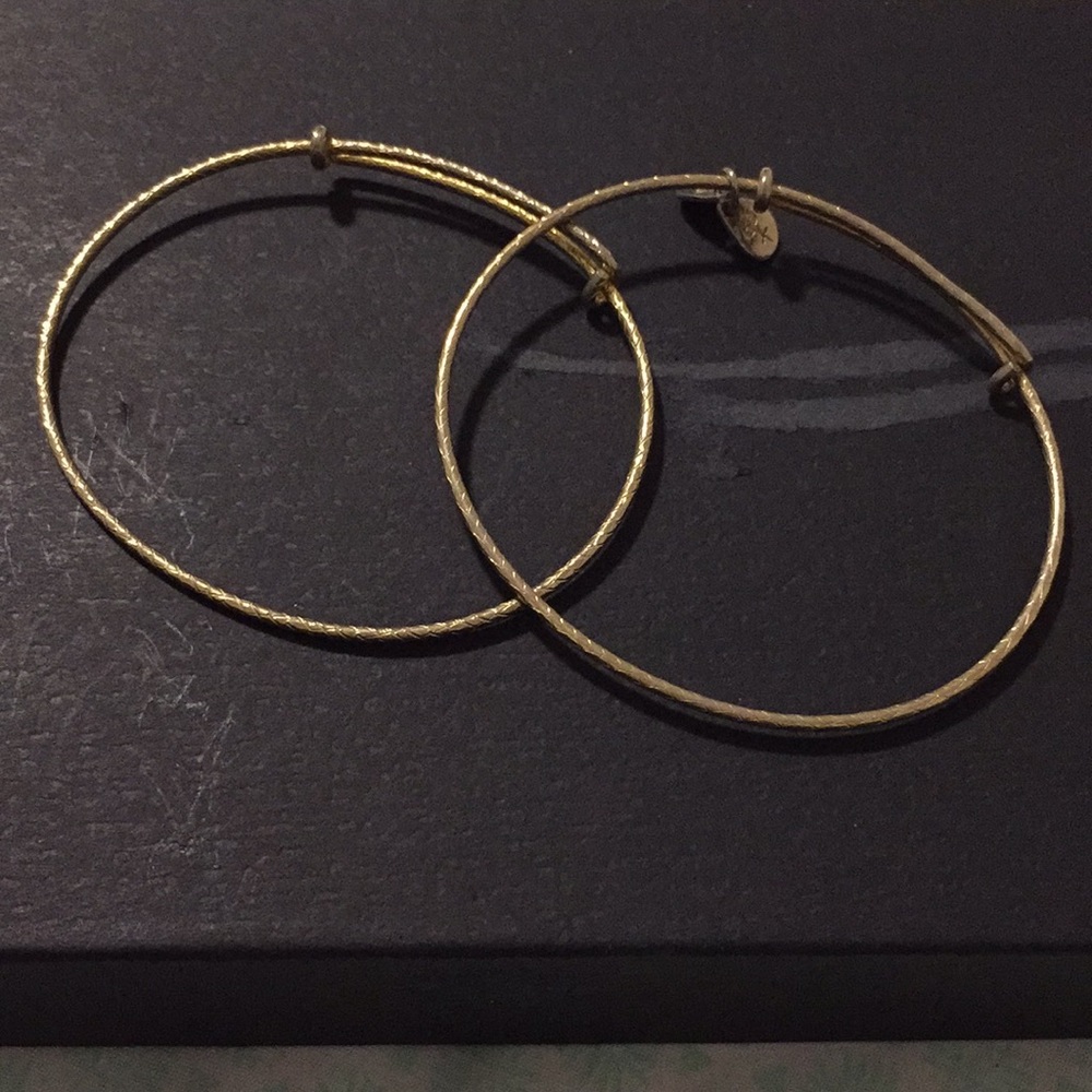 Alex and ani set of 2 shiny gold bangles